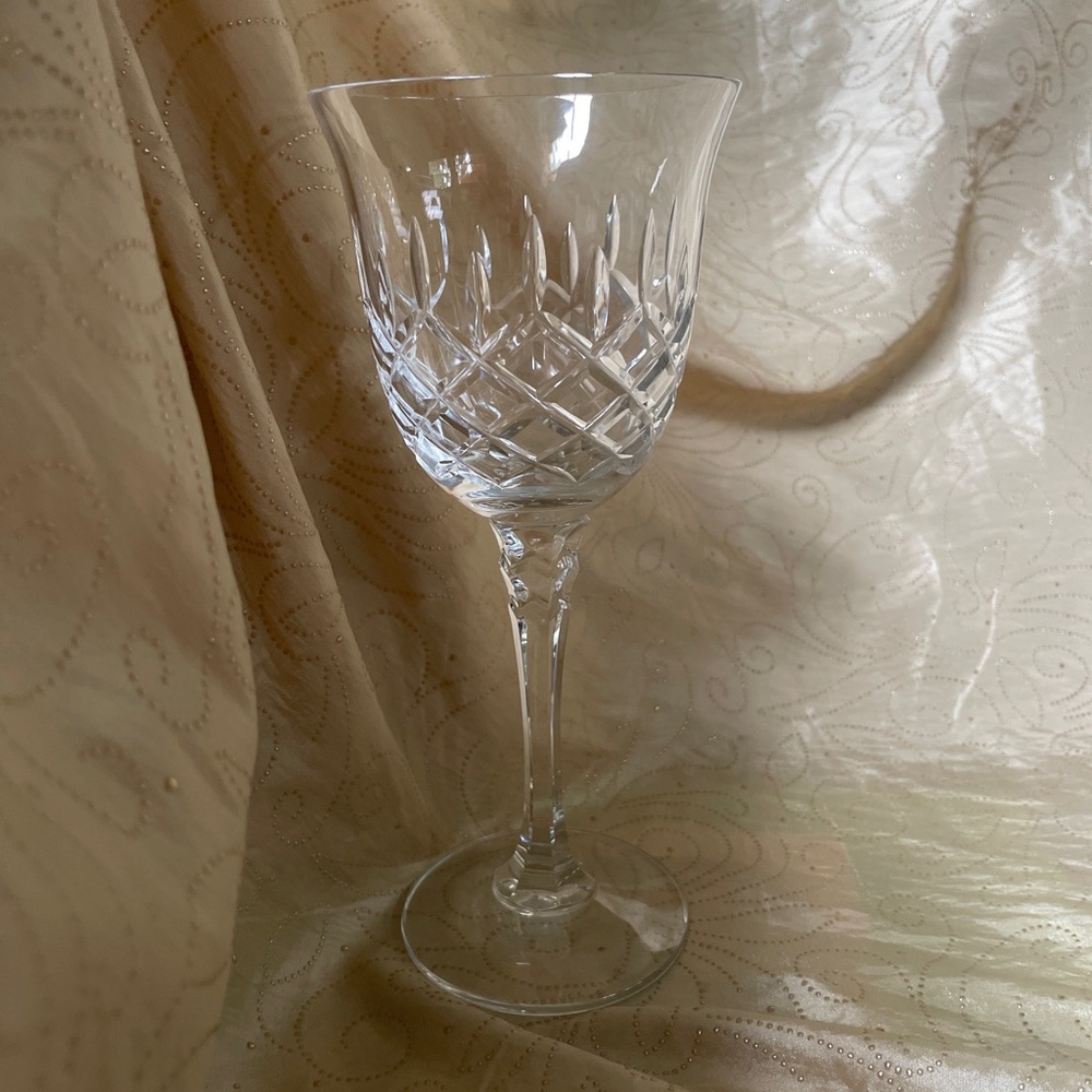 4 EUC vintage Towle lead crystal “King Richard” 8.5” water goblets with box.